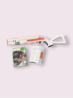 XBOX 360 Cabela's Dangerous Hunts 2013 Video Game With Gun And Manual NOT TESTED